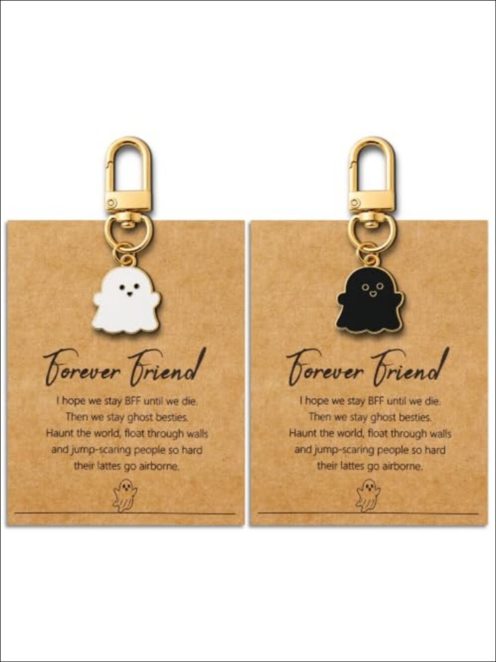 Ghost Keychain Set Enamel Stainless Steel BFF Gift Keychain